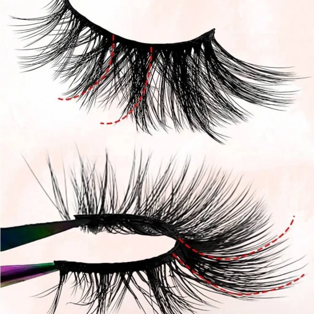 Voluminous Black Cat Eye False Eyelashes Set of 5